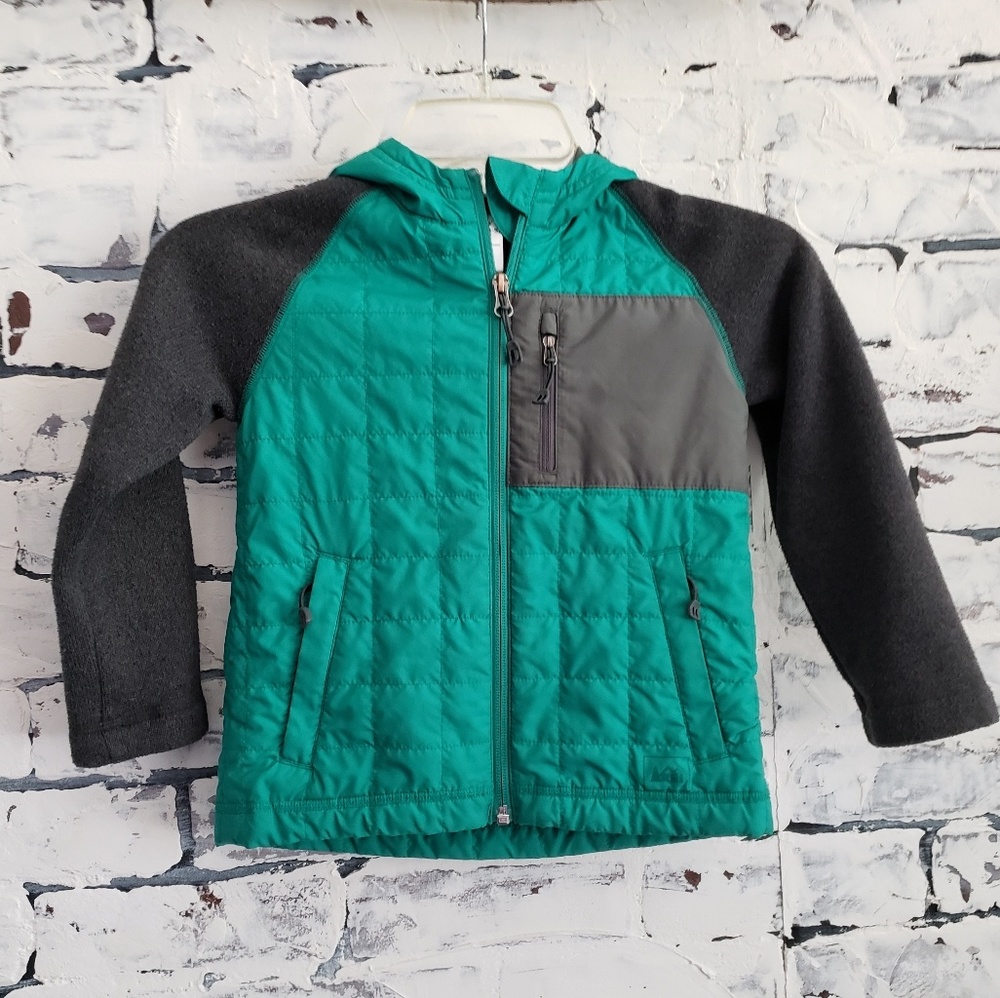 REI Kids Green Lightweight Hooded Jacket